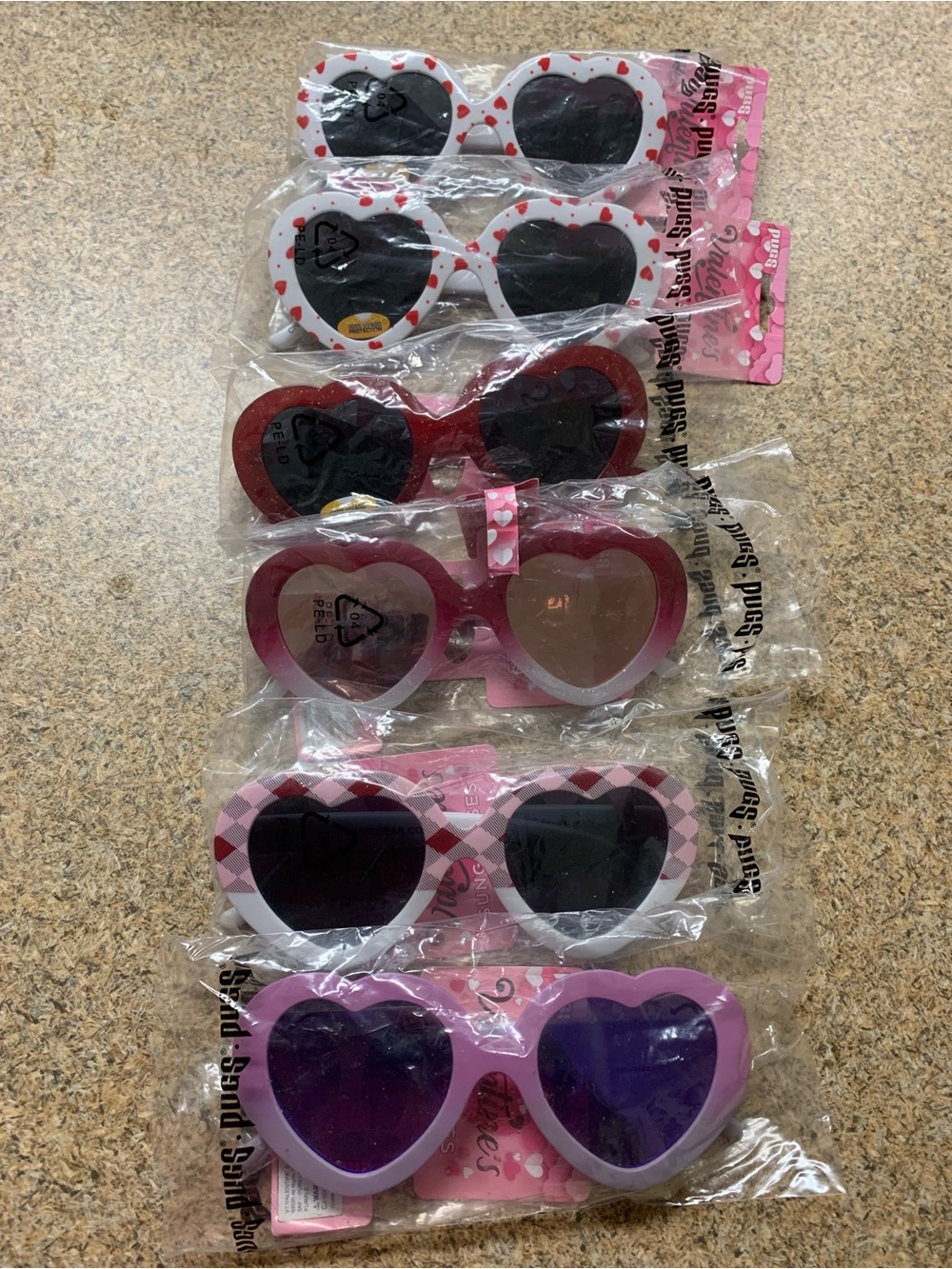 Heart-Shaped Pink and Red Sunglasses for Women